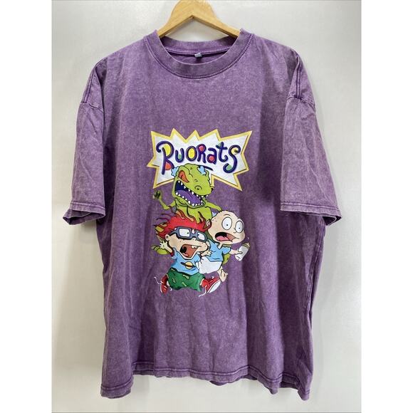 Nickelodeon Tommy Chuckie Rug Rats Characters Distressed T-shirt Men’s XL 46-48 - Picture 1 of 7